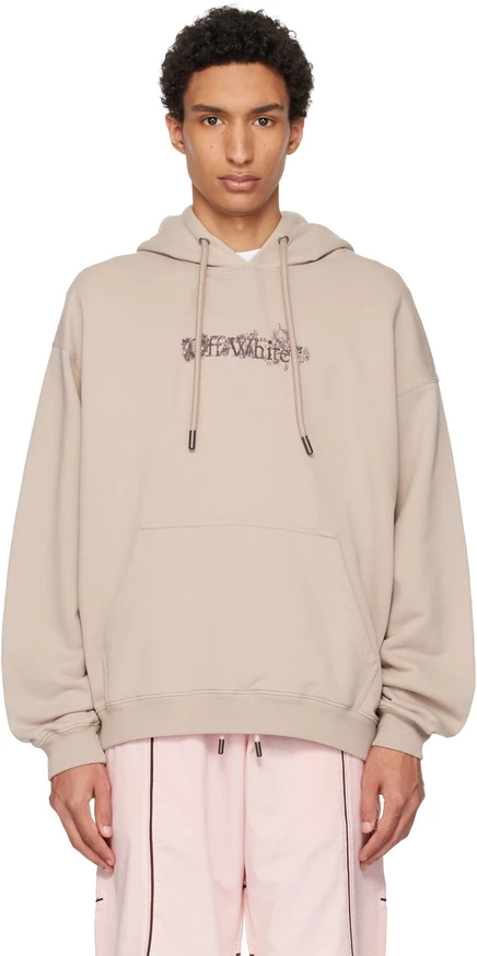 Мужское худи Off-White Heraldic Arrow Skate, бежевое