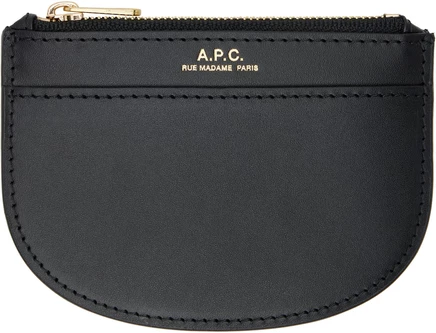 Женский кардхолдер A.P.C. Demi-Lune New Coin, черный