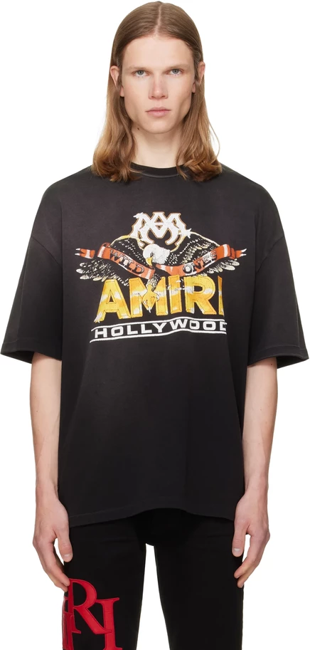 Мужская футболка Amiri Hollywood Eagle Skate, черная