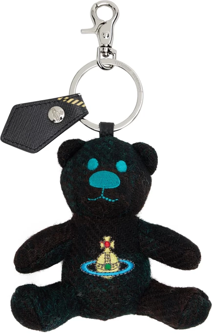 Женский брелок Vivienne Westwood Green Teddy, в клетку