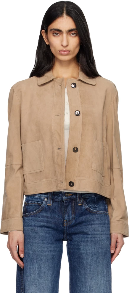 Женская замшевая куртка Max Mara Tan Baia, camel