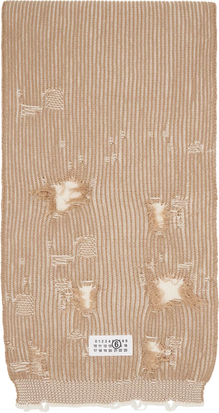 Шарф MM6 Maison Margiela, верблюжий/меловой