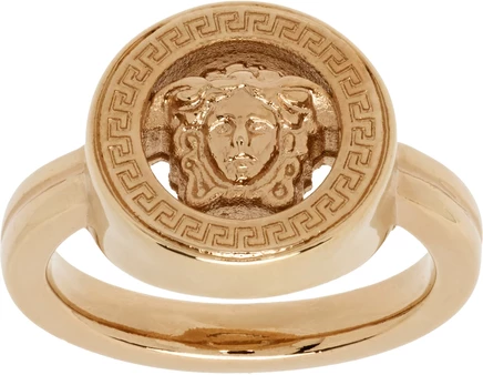 Мужское кольцо Versace Medusa ’95, светло-золотое