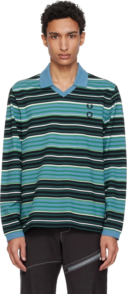 Мужское поло Craig Green x Fred Perry с принтом, голубое