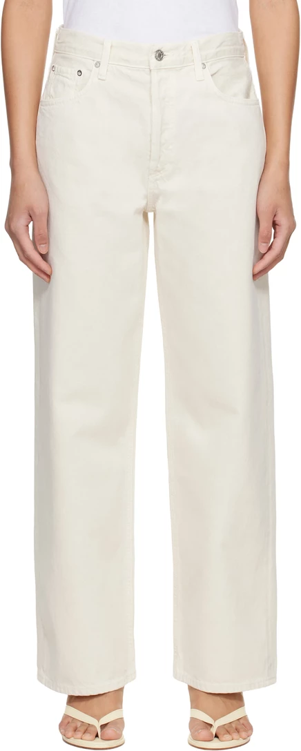 Женские джинсы AGOLDE Low Slung Baggy, бежевые