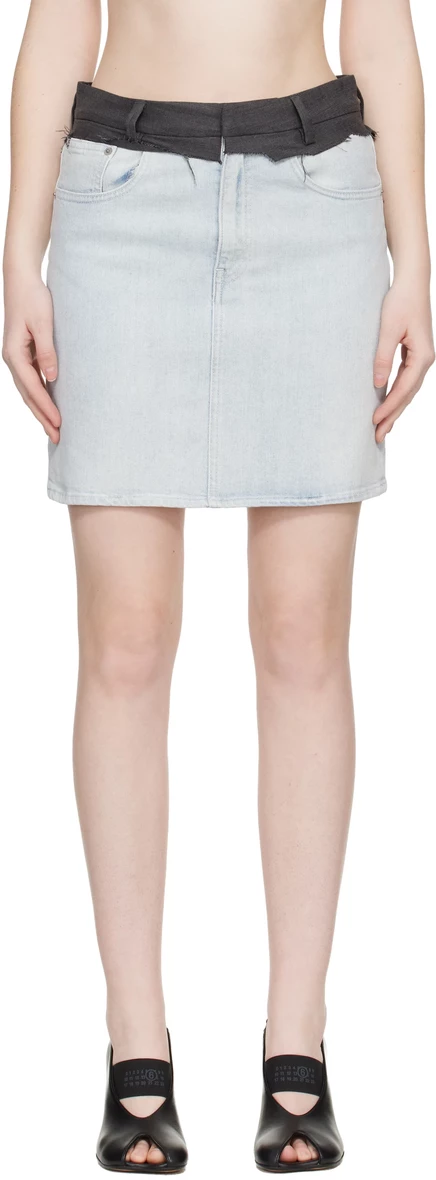 Женская мини-юбка MM6 Maison Margiela, светло-голубая