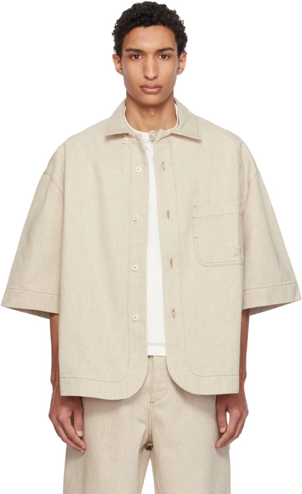Мужская джинсовая рубашка Jacquemus The Paysan, светло-бежевая