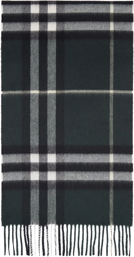 Кашемировый шарф в зеленую клетку Burberry anchor green