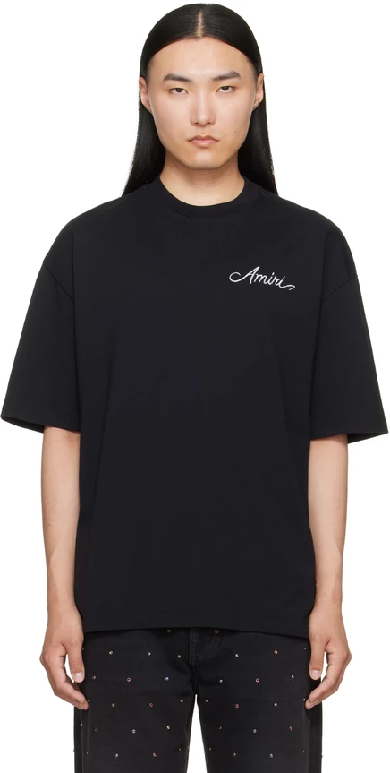 Мужская футболка Amiri MA Quad, оверсайз, черная
