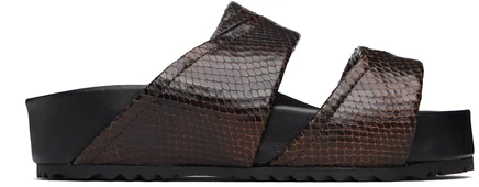 Женские сандалии Dries van Noten, тёмно-коричневые кожаные