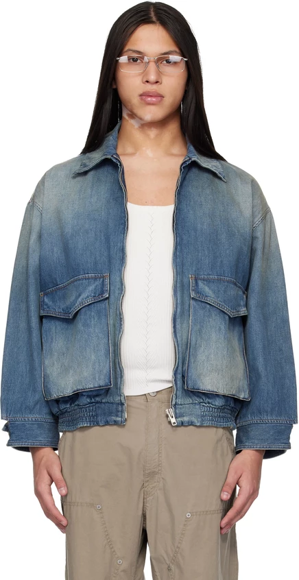 Мужская джинсовая куртка MM6 Maison Margiela, синяя