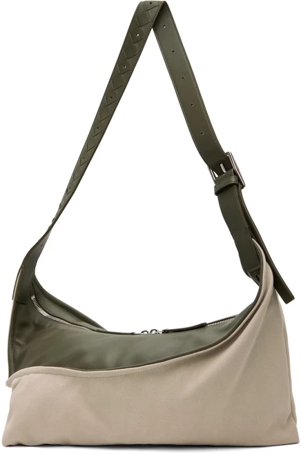 Мужская сумка Bottega Veneta Zigzag, грейж/крокодил