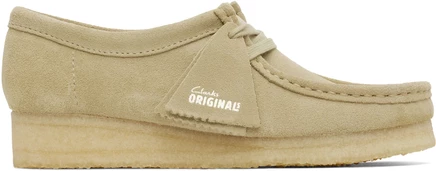 Женские замшевые дерби Clarks Originals Wallabee, бежево-коричневые