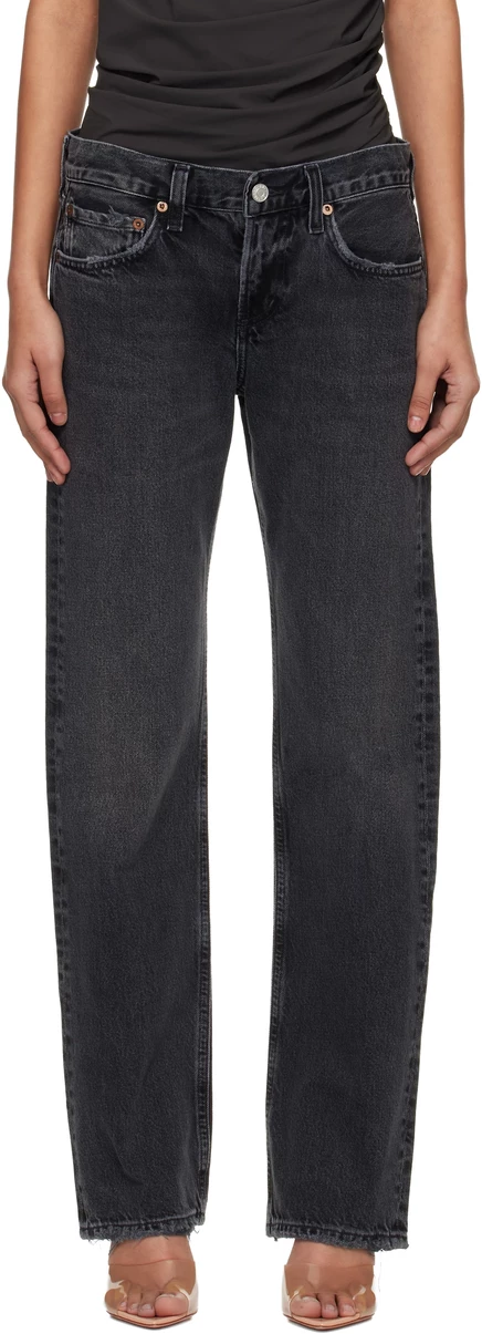 Женские узкие джинсы AGOLDE Low Rise, чёрные