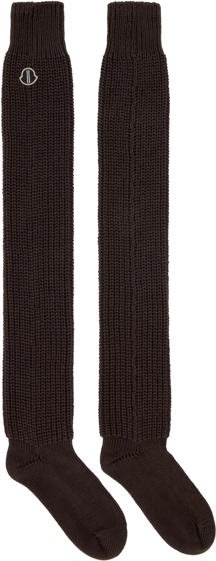 Rick Owens Moncler + Серые походные носки Rick Owens, покрытые темной пылью