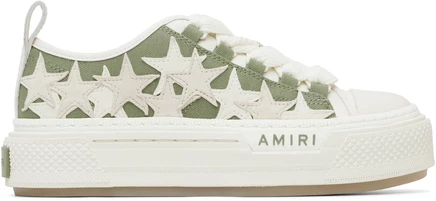 Женские низкие кроссовки Amiri Green Stars Court, зеленые