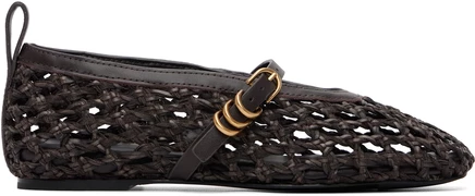 Женские балетки Rag & Bone Brown Spire плетеные, тёмно-эспрессо