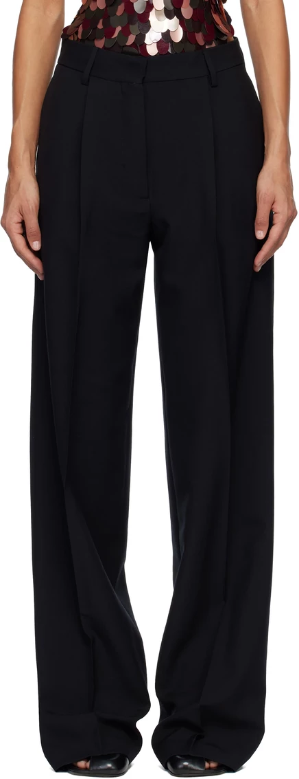 Женские шерстяные брюки Dries van Noten с мохером, черные