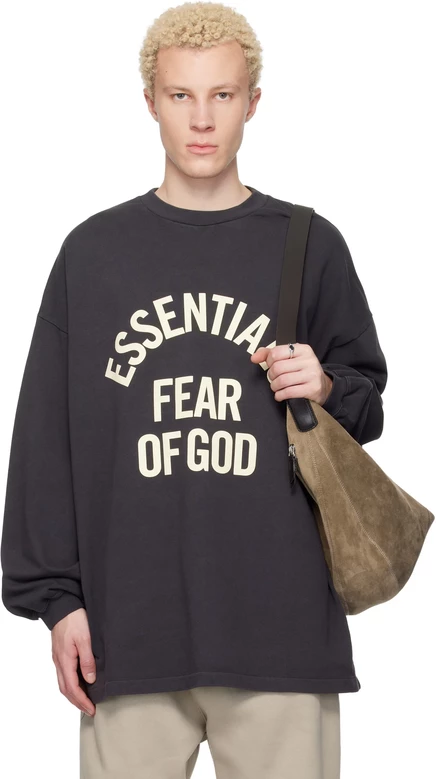 Мужской лонгслив Fear of God ESSENTIALS Campus 90s, черный