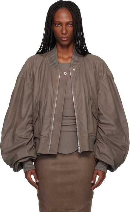 Женская кожаная куртка Rick Owens Secchia Flight, пыльная