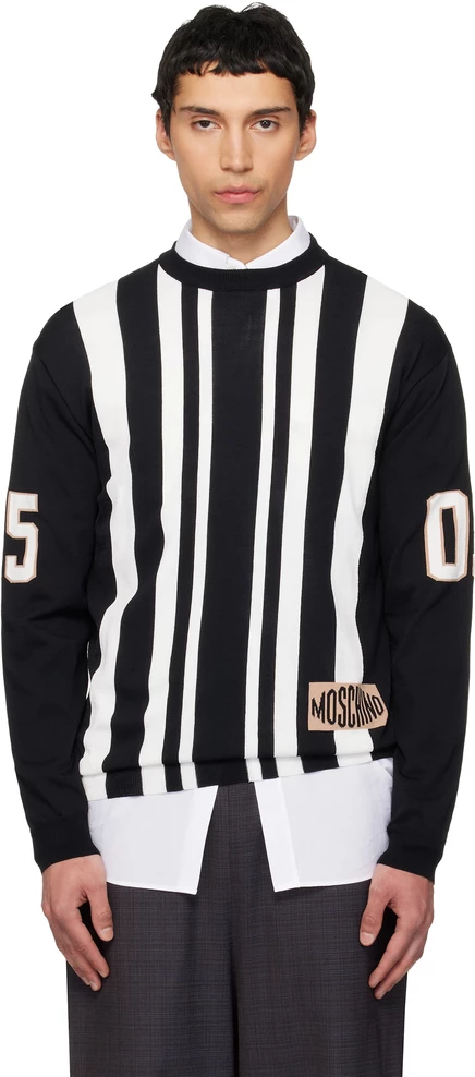 Мужской свитер Moschino Sport, черно-белый
