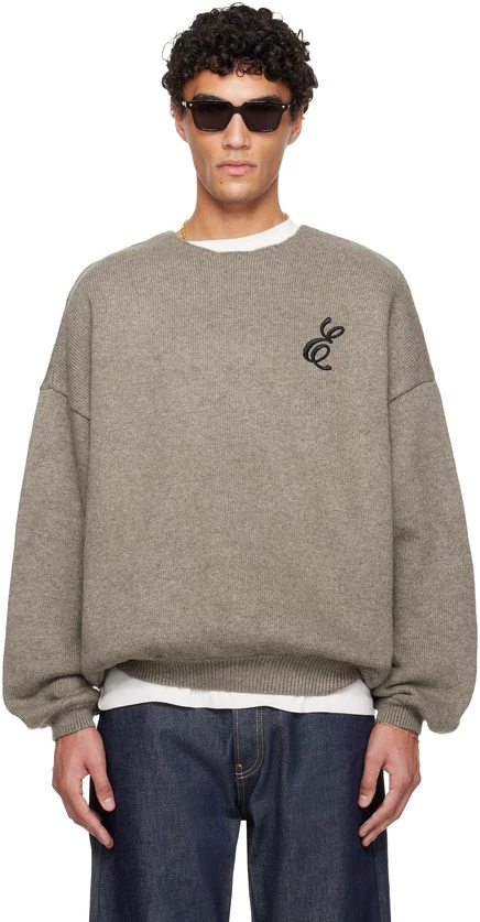 Мужской свитер Fear of God ESSENTIALS с вышивкой, коричневый