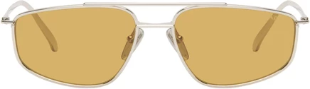 Мужские очки Prada Eyewear Aviator, серебристые