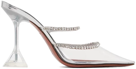 Амина Муадди Серебро Gilda Glass 95 Каблуки прозрачные