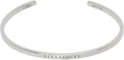 Браслет MM6 Maison Margiela Minimal Logo, палладий