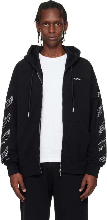 Мужская толстовка Off-White Scribble, черно-белая