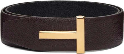 Мужской ремень Tom Ford T Icon реверсивный, оксблад/черный