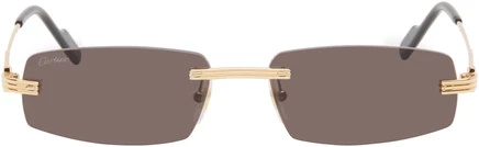 Cartier Gold 'Première de Cartier' Sunglasses gold/gold/grey