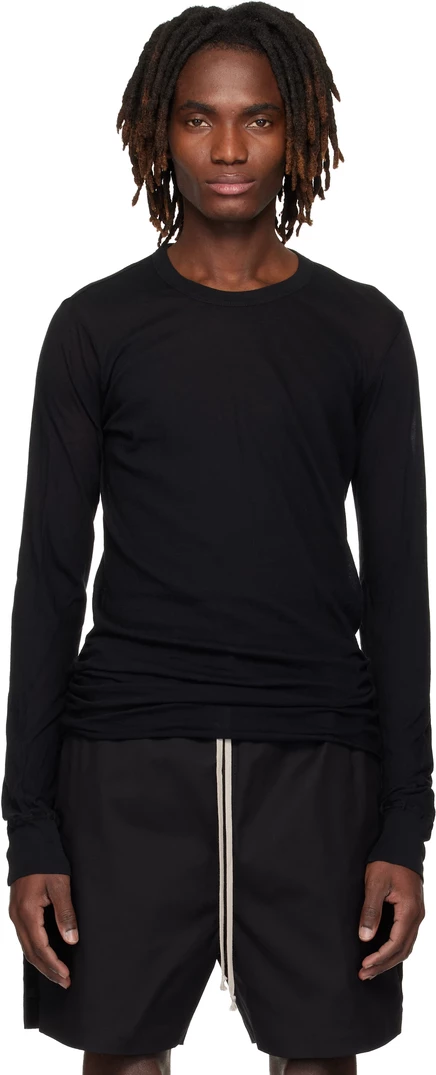 Футболка Rick Owens Black Temple Basic LS черного цвета
