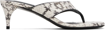 Женские босоножки ALAÏA из кожи, бело-черные