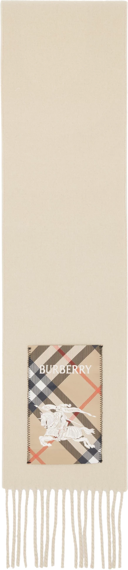 Женский шарф Burberry Check Label из кашемира, мускатный