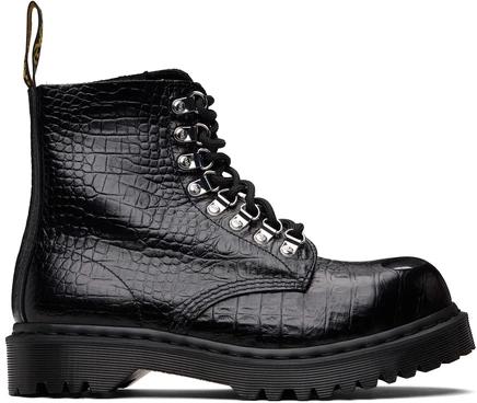 Кожаные ботинки Dr. Martens Black 1460 Pascal Bex со стальным носком черного цвета
