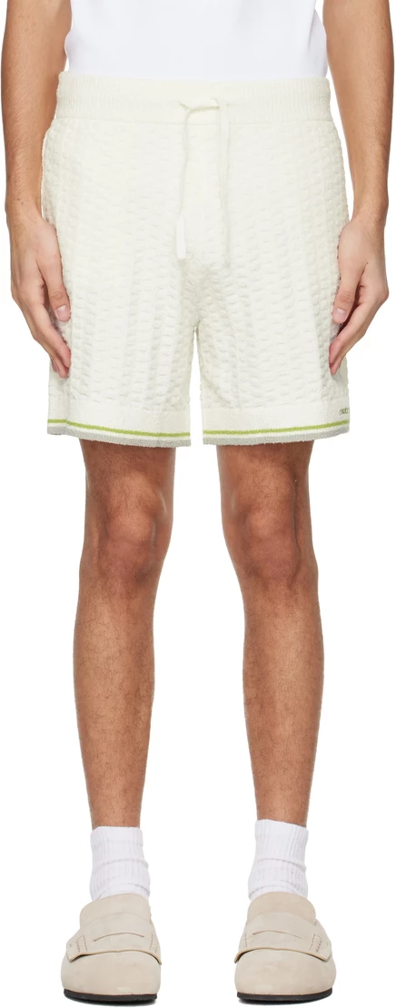 Мужские шорты Casablanca Tennis Bouclé, белые