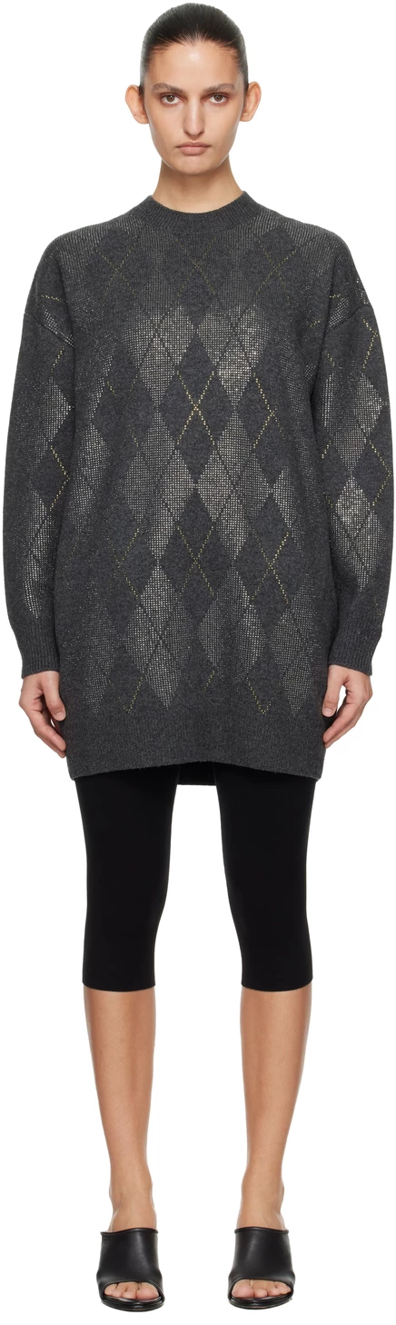 Женское мини-платье Alexander Wang Argyle, графитовое