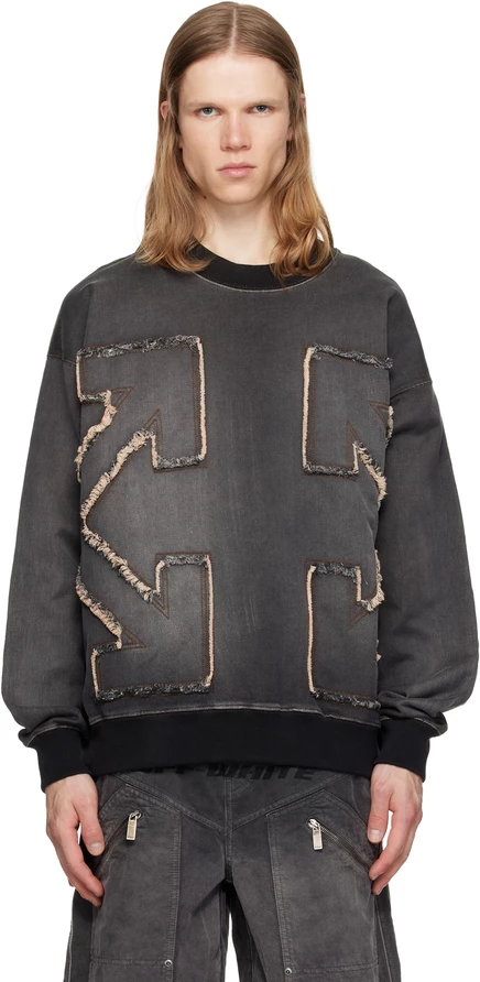 Мужской свитшот Off-White Distress Arr Skate, серый