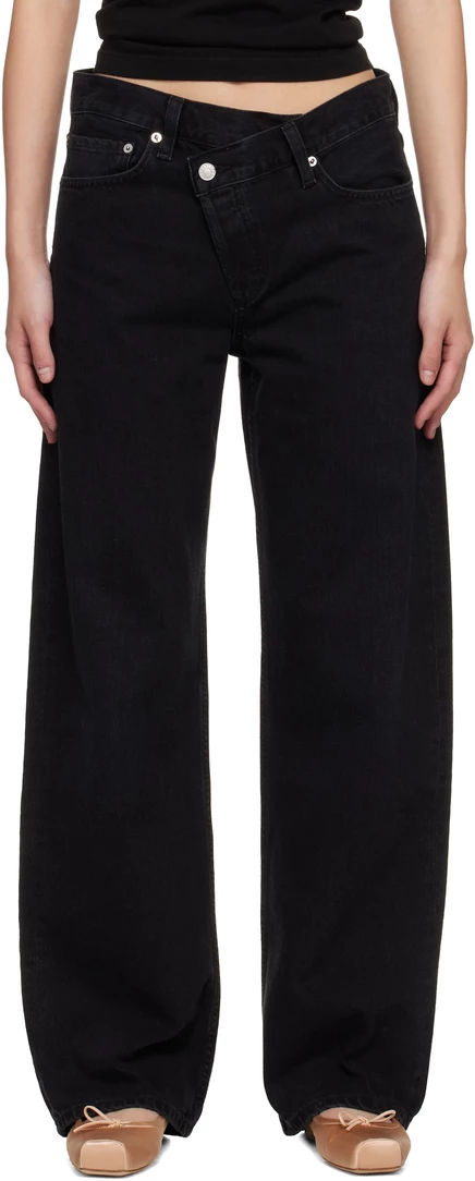 Женские джинсы AGOLDE Arc Criss Cross, черные