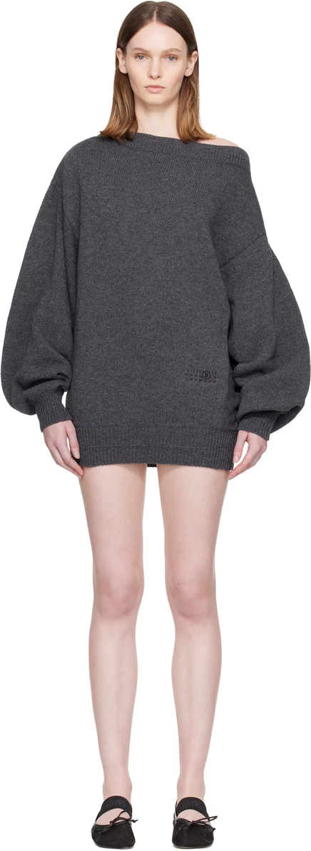 Женское платье MM6 Maison Margiela мини, темно-серое