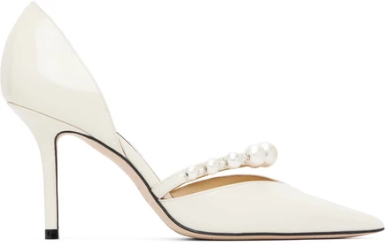 Женские туфли Jimmy Choo Aurelie 85, латте с белым