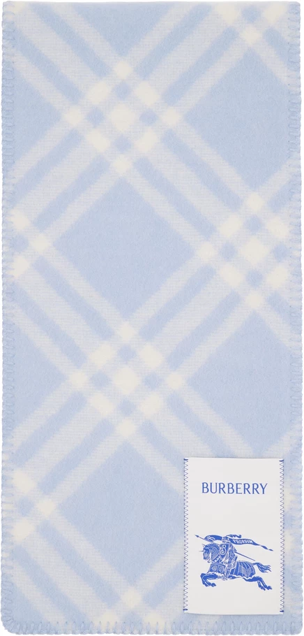 Женский шарф Burberry Blue Check из шерсти, синий