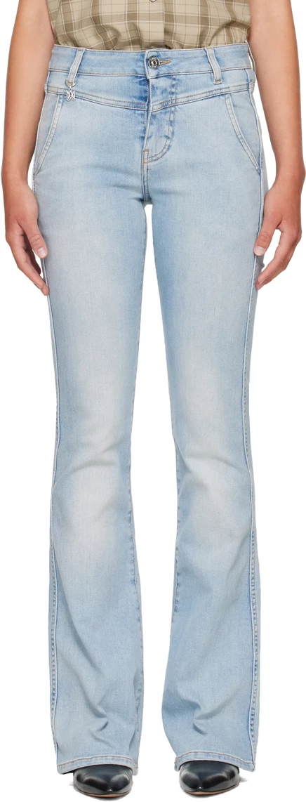 Женские джинсы Amiri Skinny Flare, светло-синие
