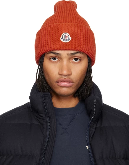Мужская шапка Moncler Orange Wool & Cashmere, summer fig
