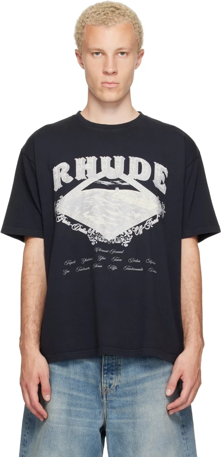 Мужская футболка Rhude Dakar Convoy, черно-серебристая