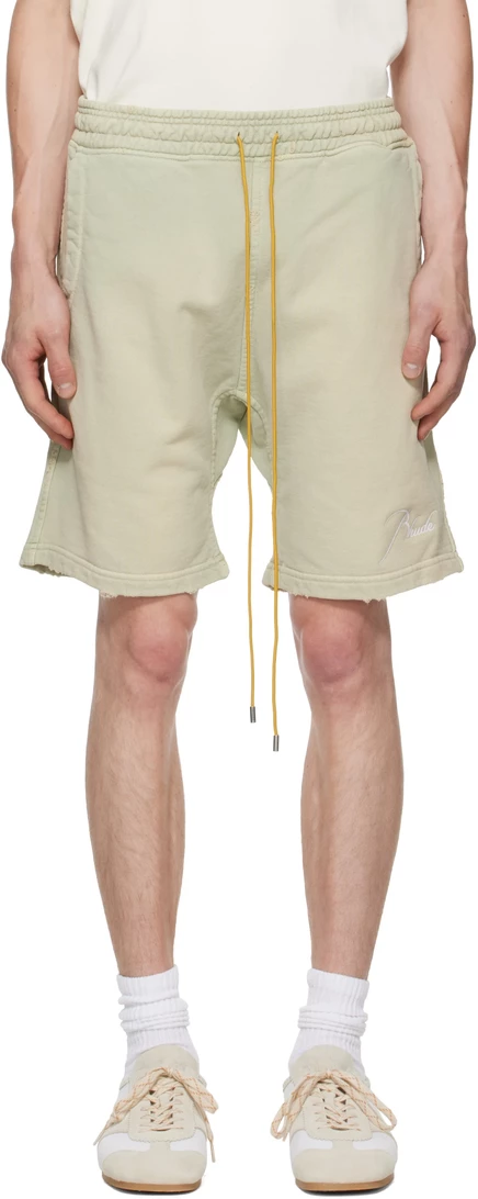 Мужские шорты Rhude Classique, шалфейные с белым