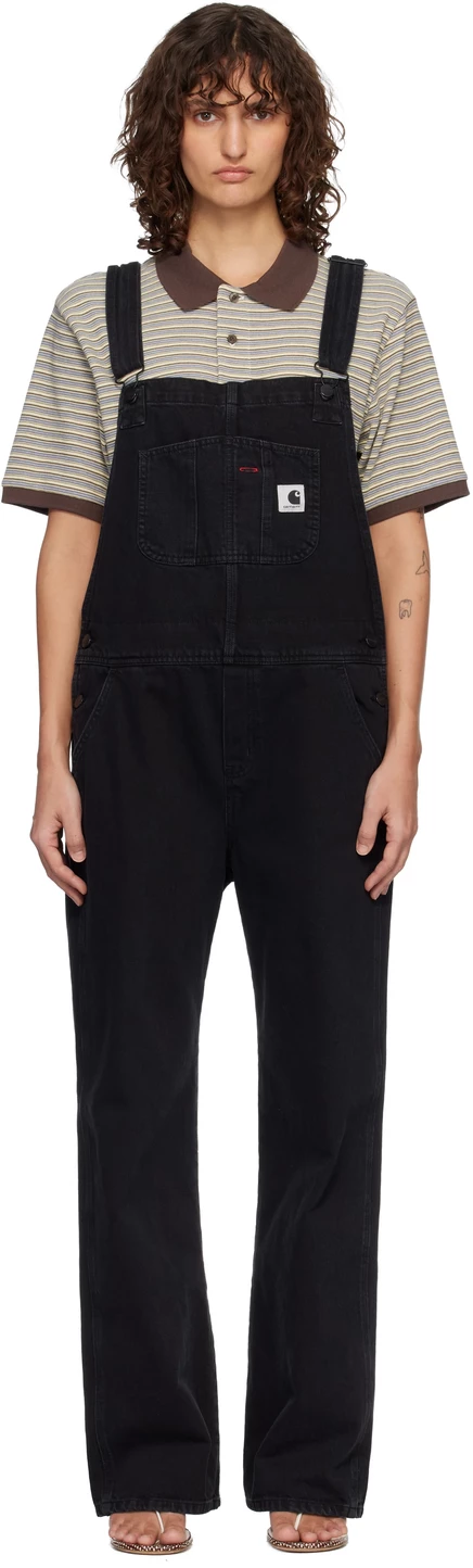 Carhartt Work In Progress Черный прямой джинсовый комбинезон с нагрудником черный