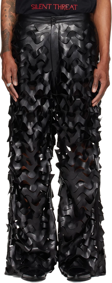Мужские брюки LU'U DAN Black Laser Cut, черные