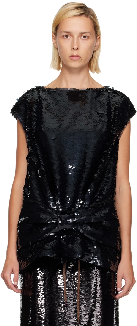 Женская блузка Simone Rocha Boxy Peplum Bow, черная